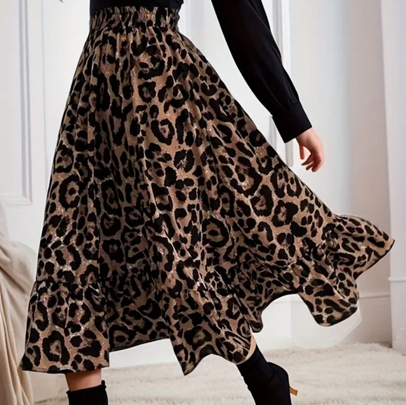 Leopard Print Ruffle Skirt - Picture 5 of 5